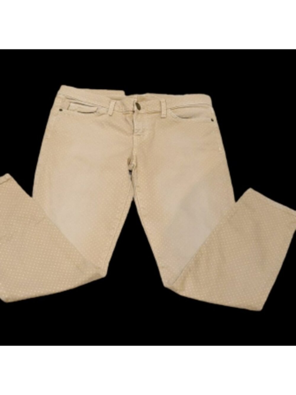 Current/Elliot beige polka dot skinny jeans